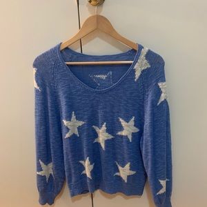 Blue and white star sweater